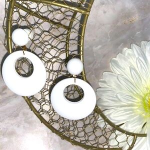 Round Drop Wooden Earrings